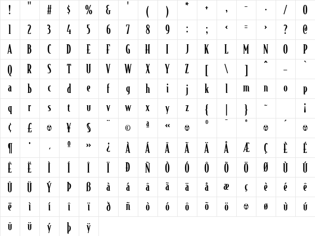 BodegaSerif Medium Character Map