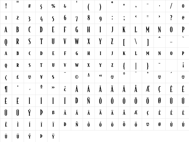 BodegaSerif MediumSmallcaps Character Map