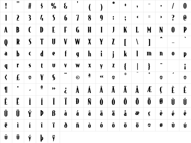 BodegaSerif Regular Character Map BodegaSerif Regular Character Map
