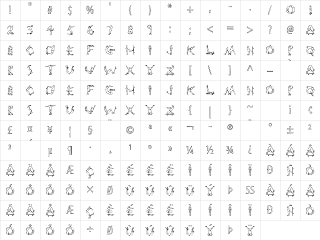 Rad Std Regular Character Map