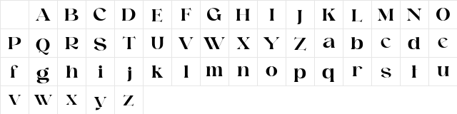 Raginy Ita0 Regular Character Map