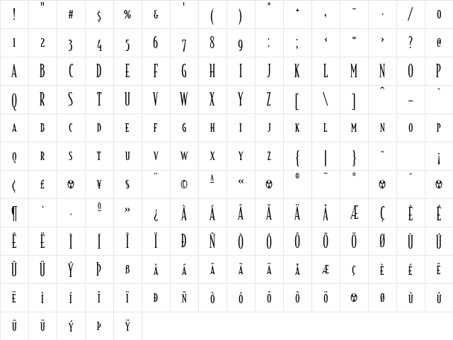 BodegaSerif Regular Character Map BodegaSerif Regular Character Map