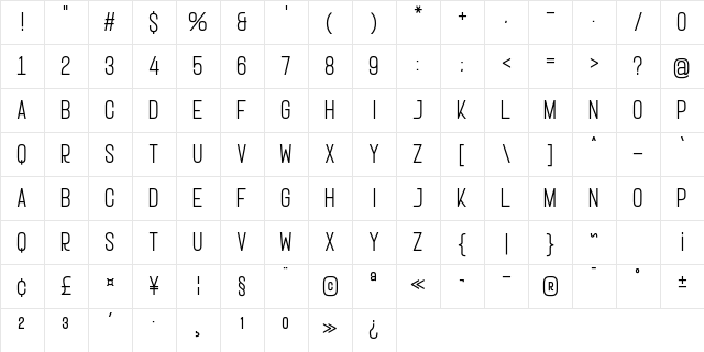 Ragnear Light Character Map