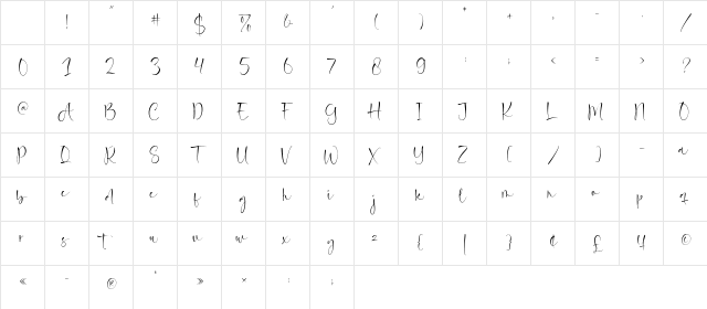 Rainquote Regular Character Map Rainquote Regular Character Map