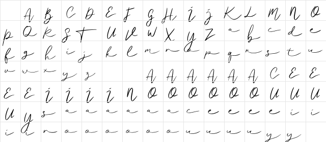 Ralisto Regular Character Map Ralisto Regular Character Map