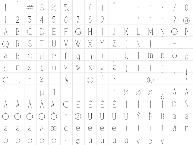 Rampwind Regular Character Map Rampwind Regular Character Map