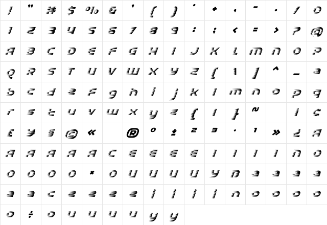 Rapido Racers Eleven Character Map