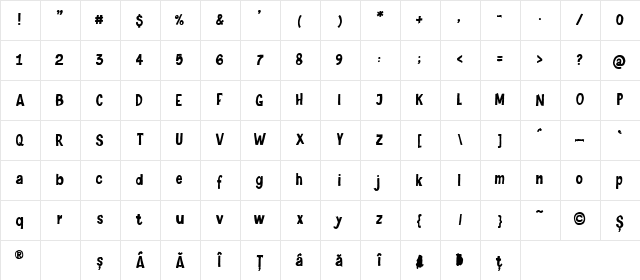 LeviNaiveLetter 1 Character Map