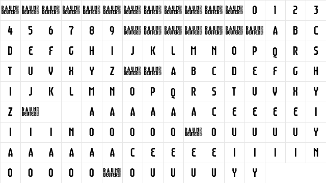 Raumdeuter Regular Personal Character Map