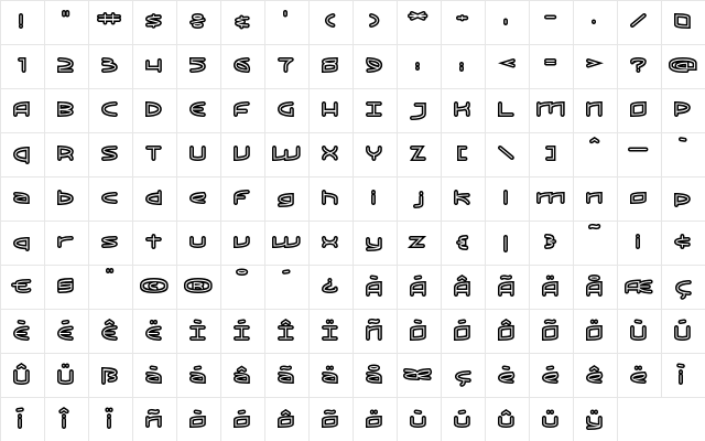 ReadOutSuper Regular Character Map