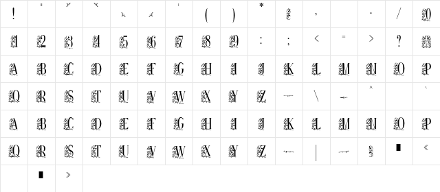 RemesloSTD Regular Character Map