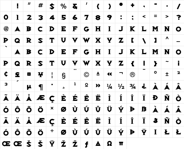 RepublikSerifICG 02 Character Map RepublikSerifICG 02 Character Map
