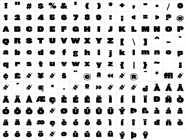Rhode BlackNormal Character Map Rhode BlackNormal Character Map