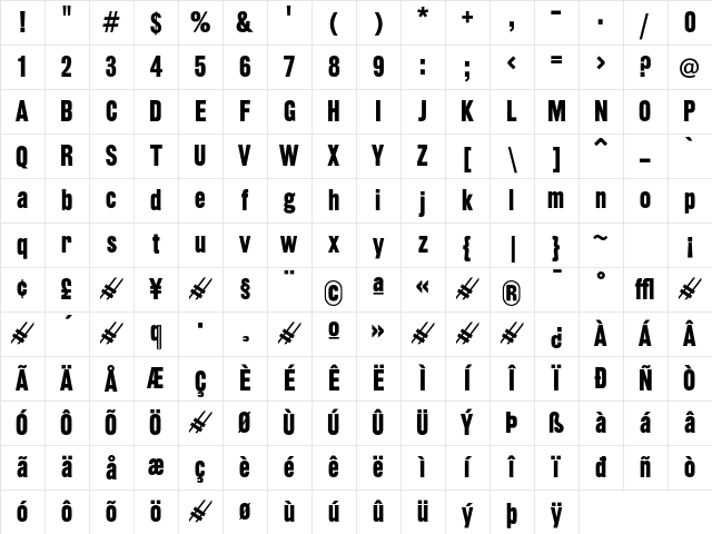 Rhode MediumCondensed Character Map Rhode MediumCondensed Character Map