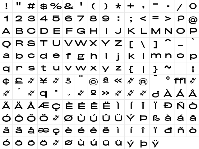 Rhode MediumExtended Character Map Rhode MediumExtended Character Map