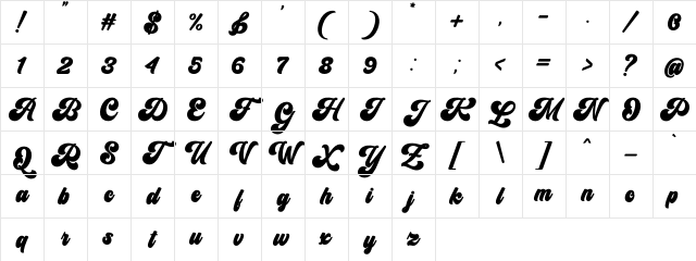 Rinterland Regular Character Map