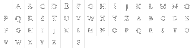 Road Race Extra Outline Regular Character Map