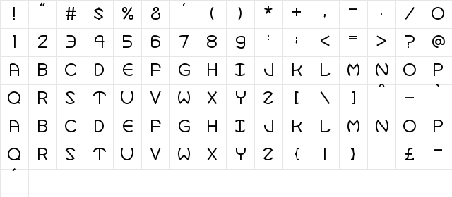 Robotron Normal Character Map