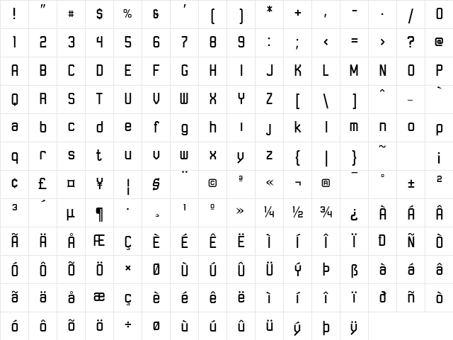 RobustICG Regular Character Map RobustICG Regular Character Map