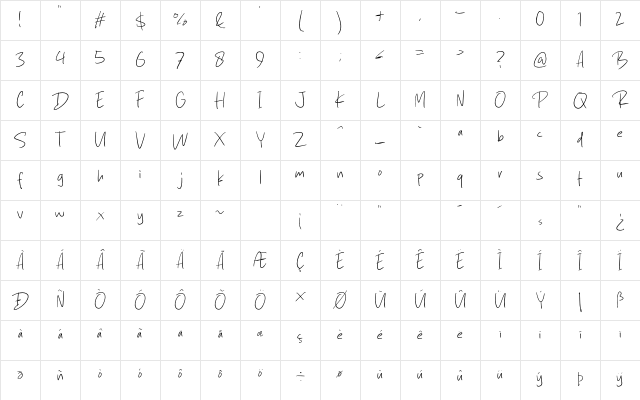 Rockscript Regular Character Map