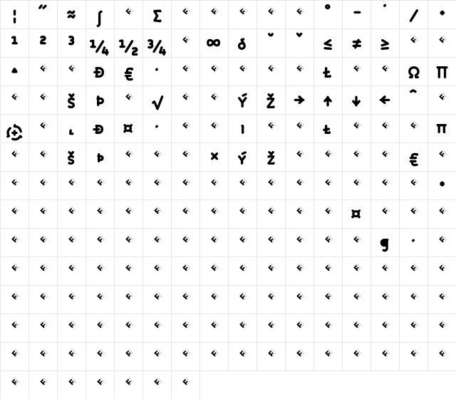 Roice-BlackSCExpert Regular Character Map