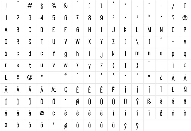 Rolever Semibold Character Map