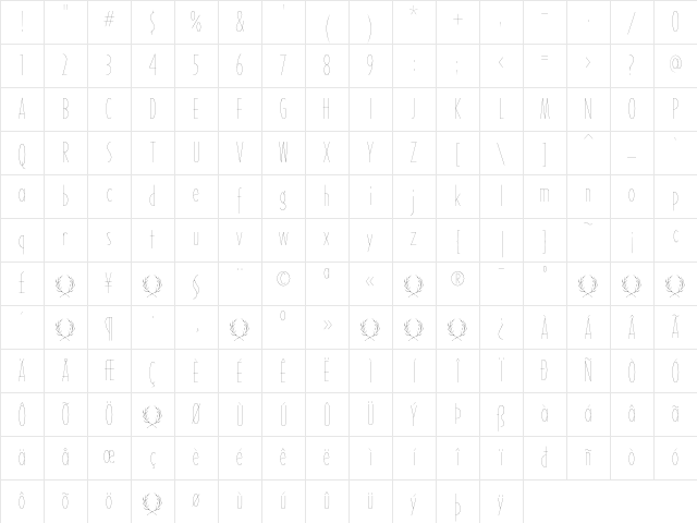 Romeo SkinnyCond Character Map