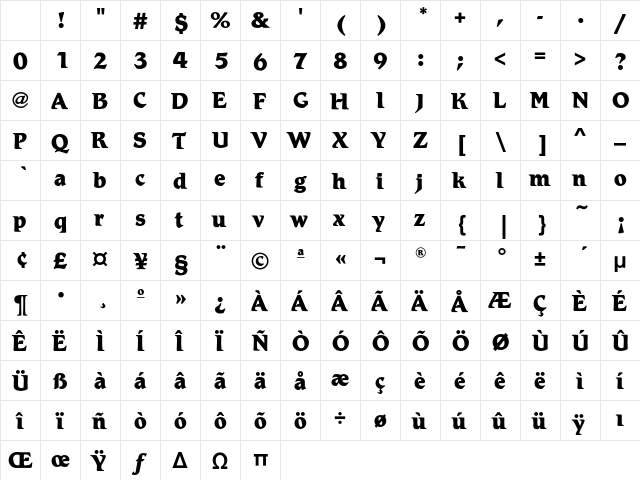 RomicEF ExtraBold Character Map RomicEF ExtraBold Character Map