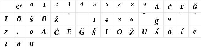 Lexicon No2 Italic D Pi Character Map Lexicon No2 Italic D Pi Character Map