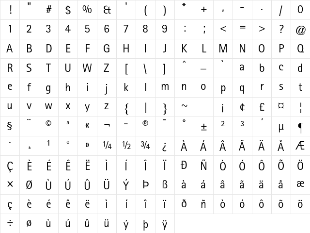 Rotis Sans Serif Std 55 Regular Character Map
