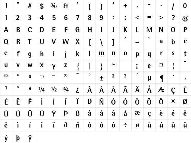 Rotis Semi Sans Std 75 Extra Bold Character Map Rotis Semi Sans Std 75 Extra Bold Character Map