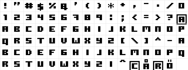 ROTORkeff Bold Character Map