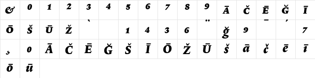 Lexicon No2 Italic F Pi Character Map