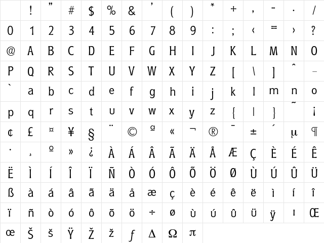 Roundest-Light Regular Character Map Roundest-Light Regular Character Map