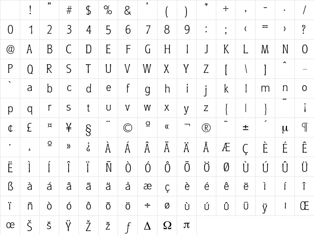 Roundest-Xlight Regular Character Map Roundest-Xlight Regular Character Map