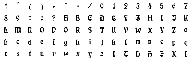 Rudelsberg Regular Character Map