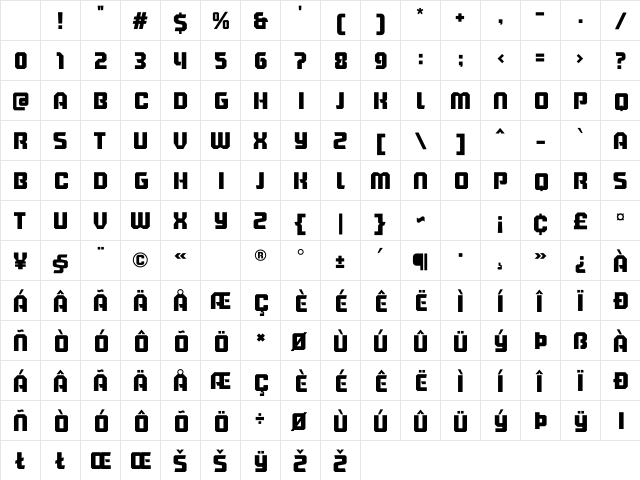Running Back Block Character Map Running Back Block Character Map