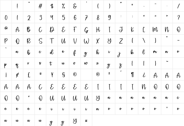 Rustic Market Regular Character Map Rustic Market Regular Character Map