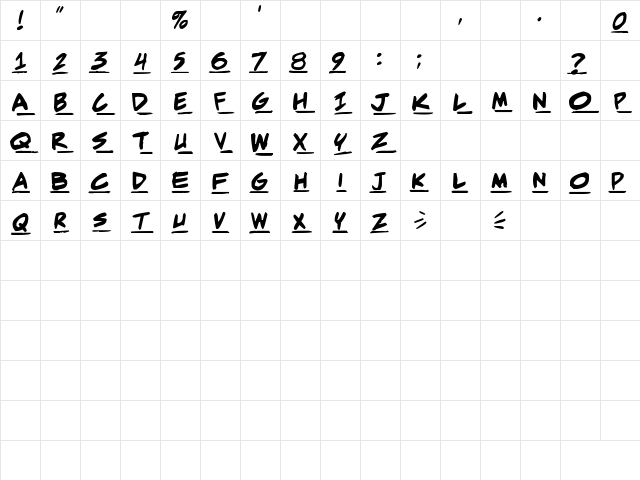 Adam Warren pro Bold Italic Character Map Adam Warren pro Bold Italic Character Map