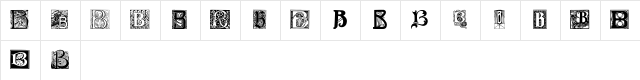 Art Nouveau Initials B Regular Character Map
