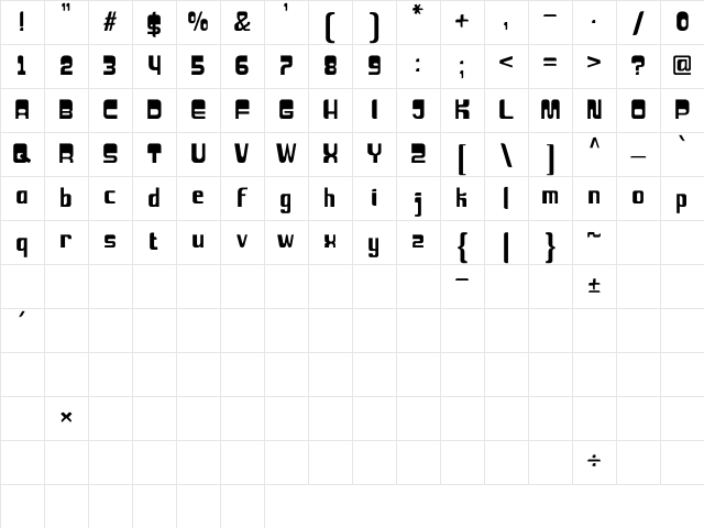 Sabtoun Regular Character Map