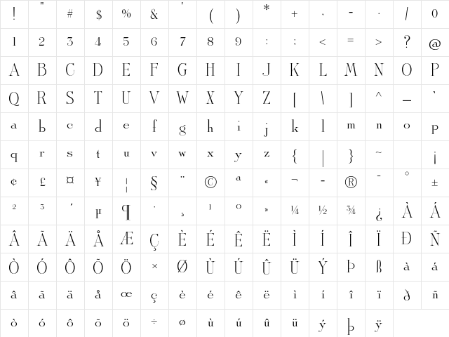 Sackers Solid Antique Std Regular Character Map Sackers Solid Antique Std Regular Character Map