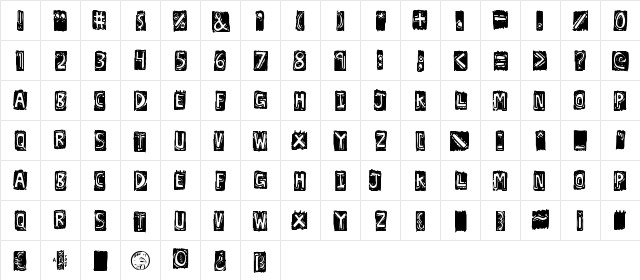 Lexographer Regular Character Map