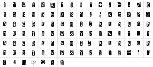 Lexographer Regular Character Map