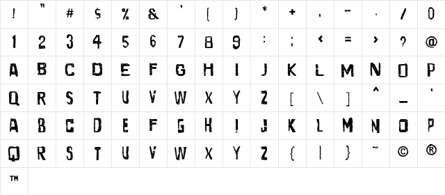 CDP Regular Character Map CDP Regular Character Map