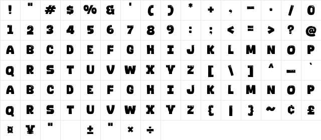 Santai Relax Regular Character Map
