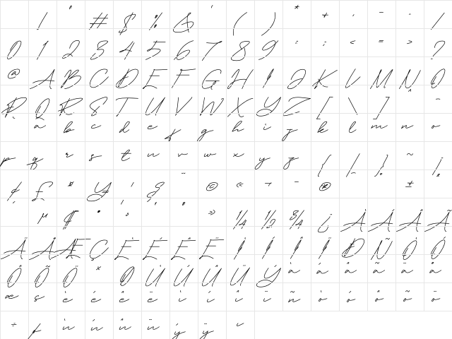 Santrome Regular Character Map Santrome Regular Character Map