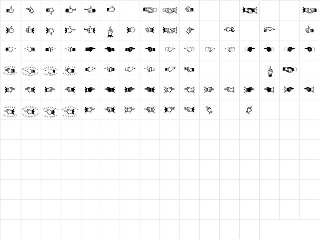 Scala Hands Character Map