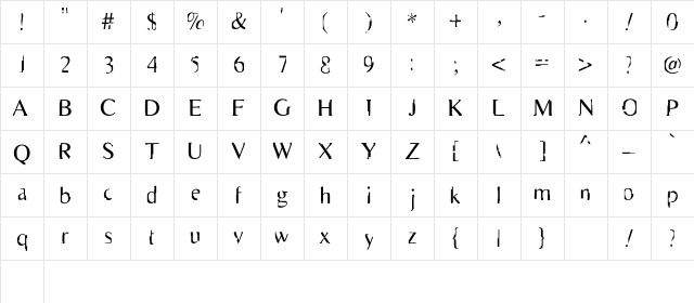 Scarecrow Regular Character Map Scarecrow Regular Character Map