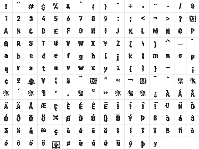 Scribble BoldScrawl Character Map